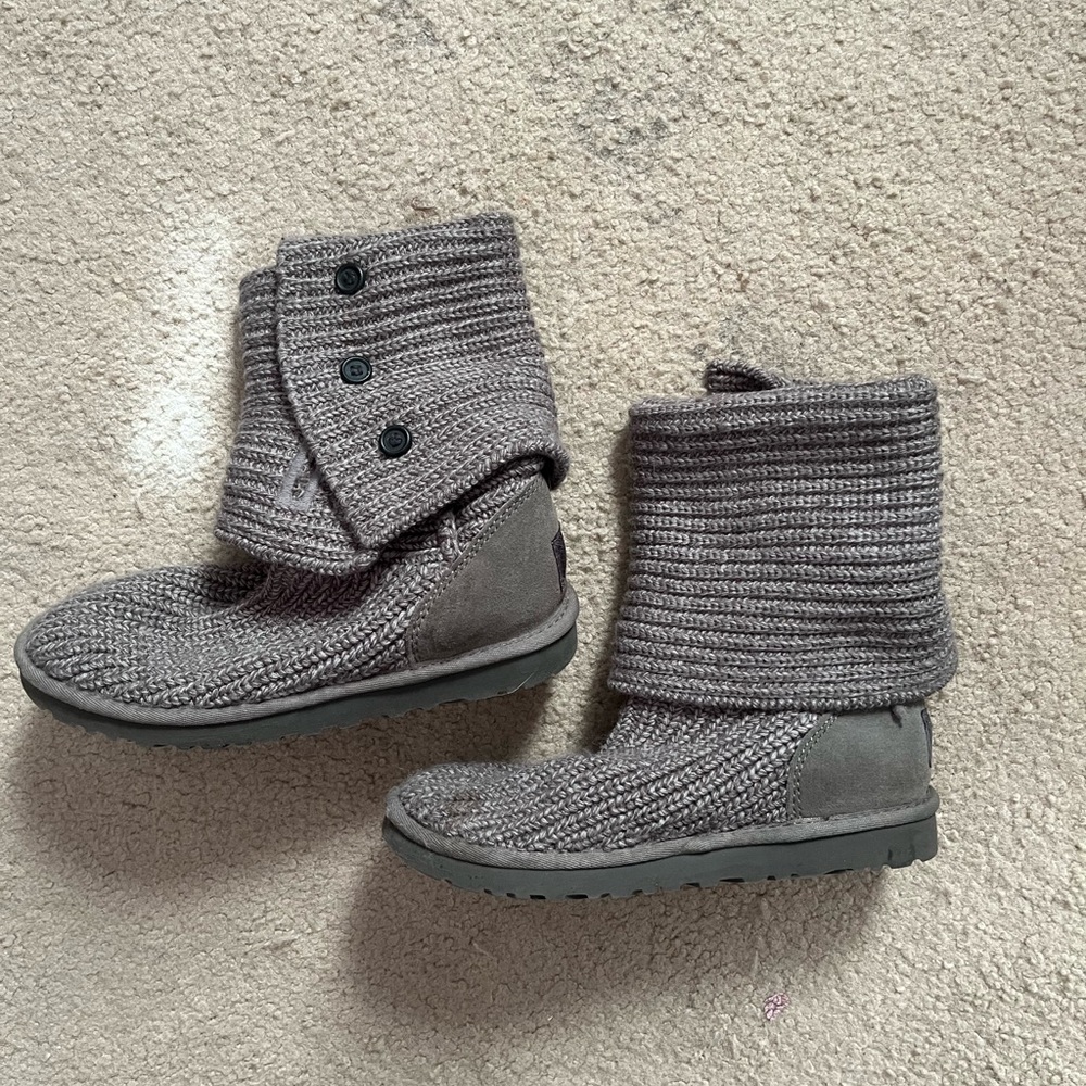 UGG Gray Knit Winter Boots
